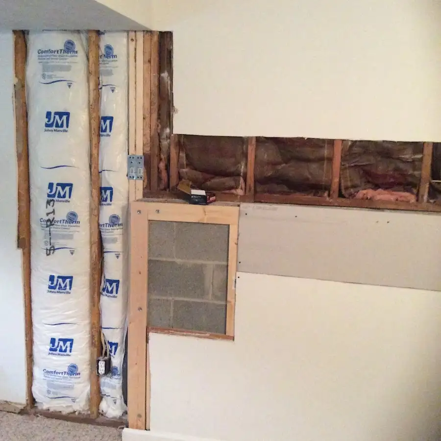 Wall insulation replacement during Contents Cleaning & Restoration in Pawtucket
